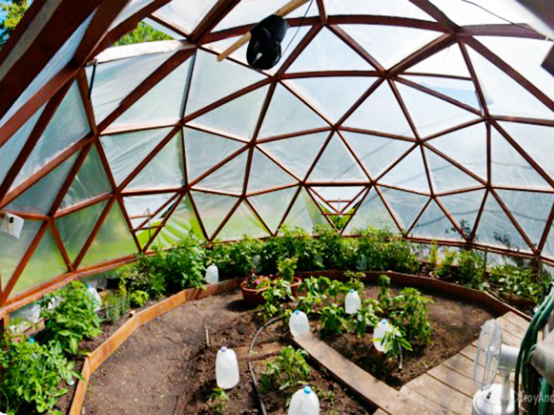 diy geodesic small greenhouse